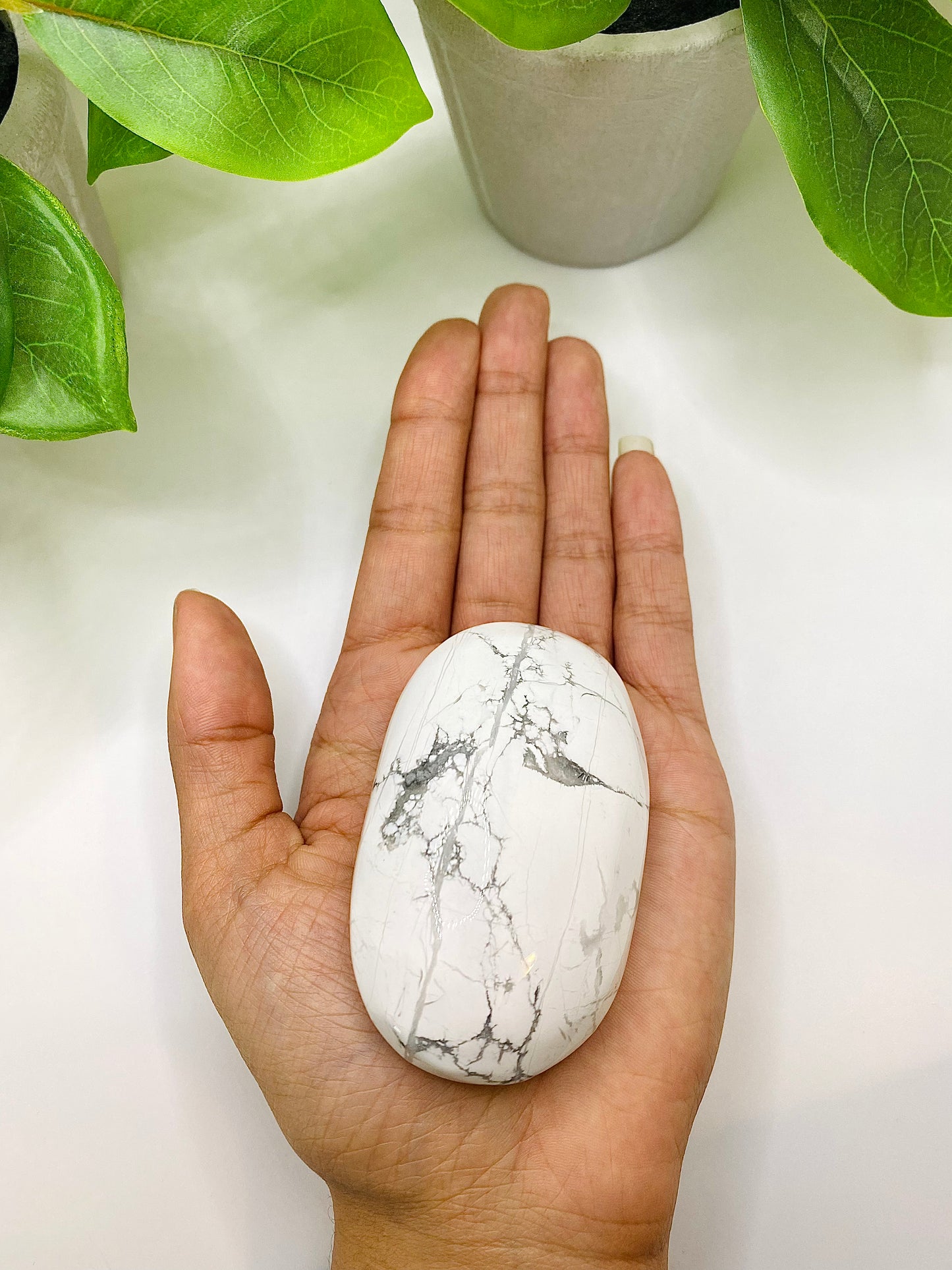 White Howlite Palm Stone