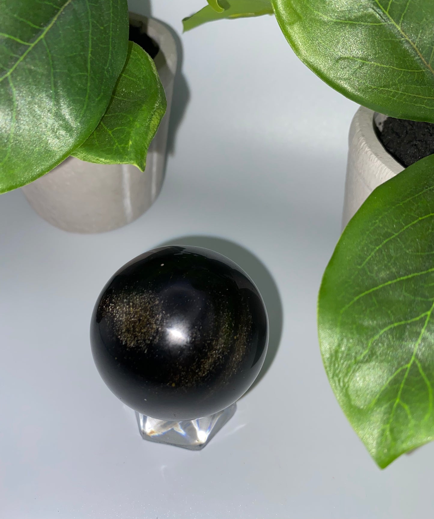 Golden Black Obsidian Sphere