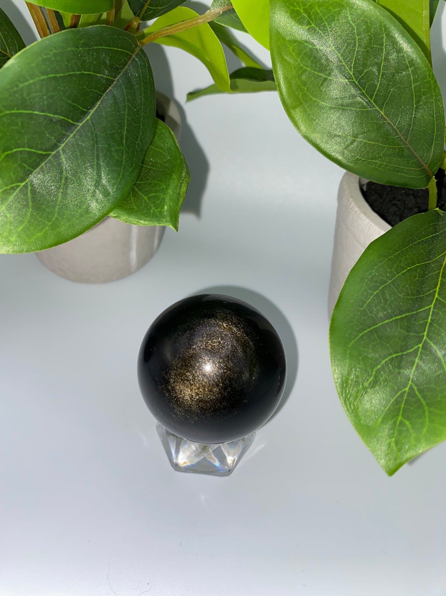 Golden Black Obsidian Sphere