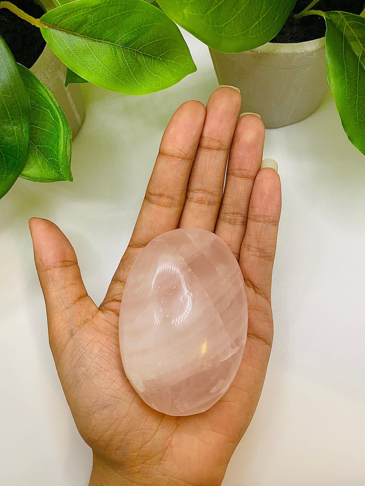 Rose Quartz Palm Stone