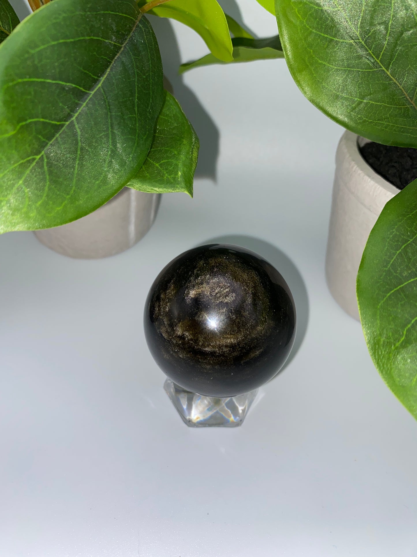 Golden Black Obsidian Sphere