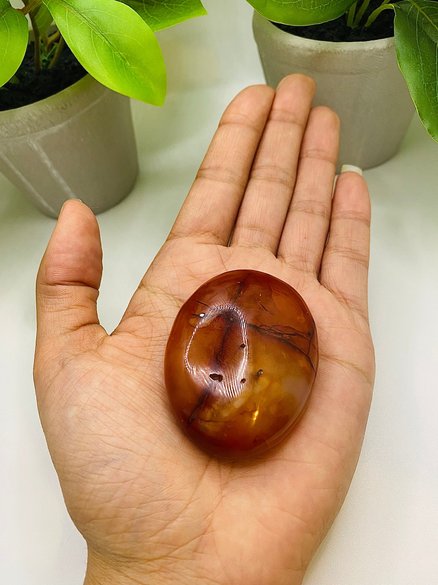 Carnelian Palm Stone