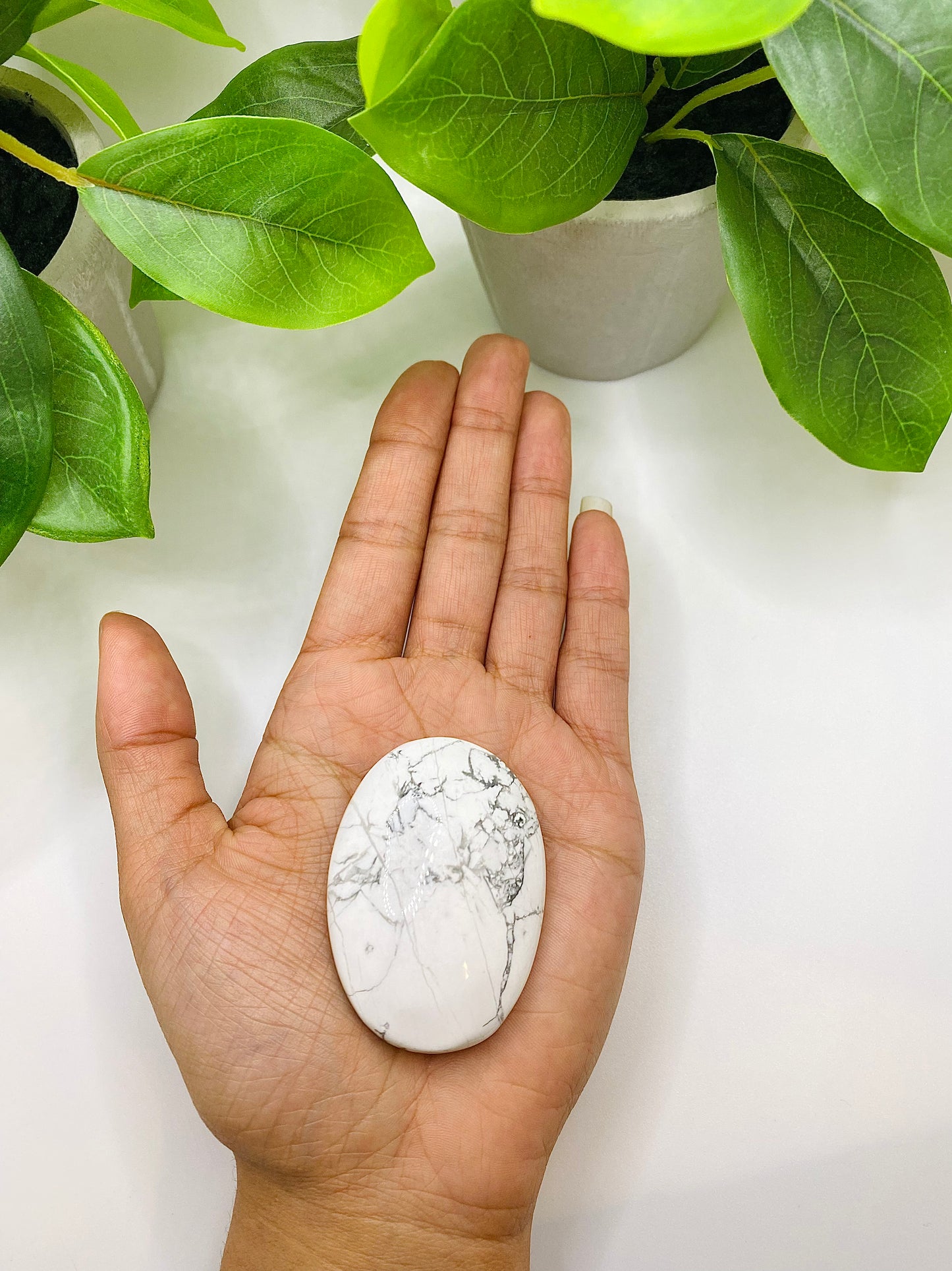 White Howlite Palm Stone