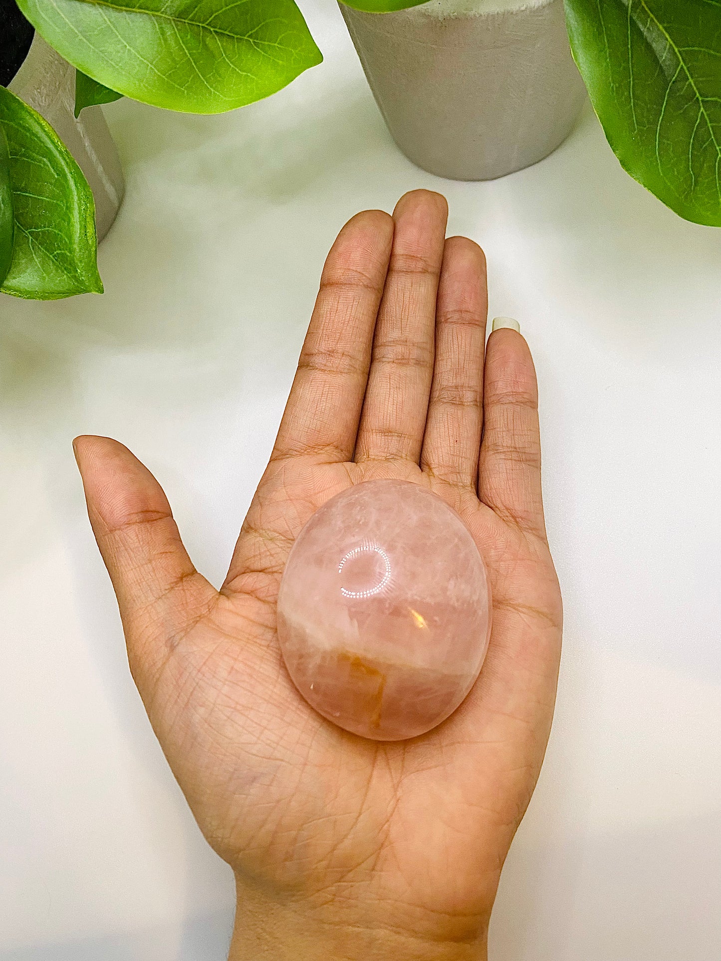 Rose Quartz Palm Stone