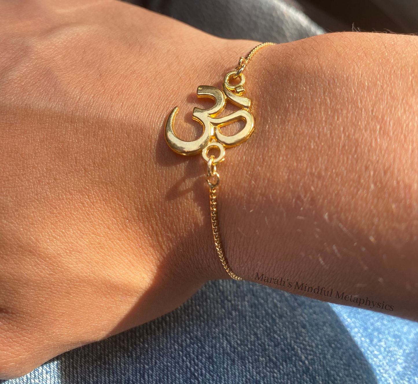 Adjustable Gold plated OM Bracelet