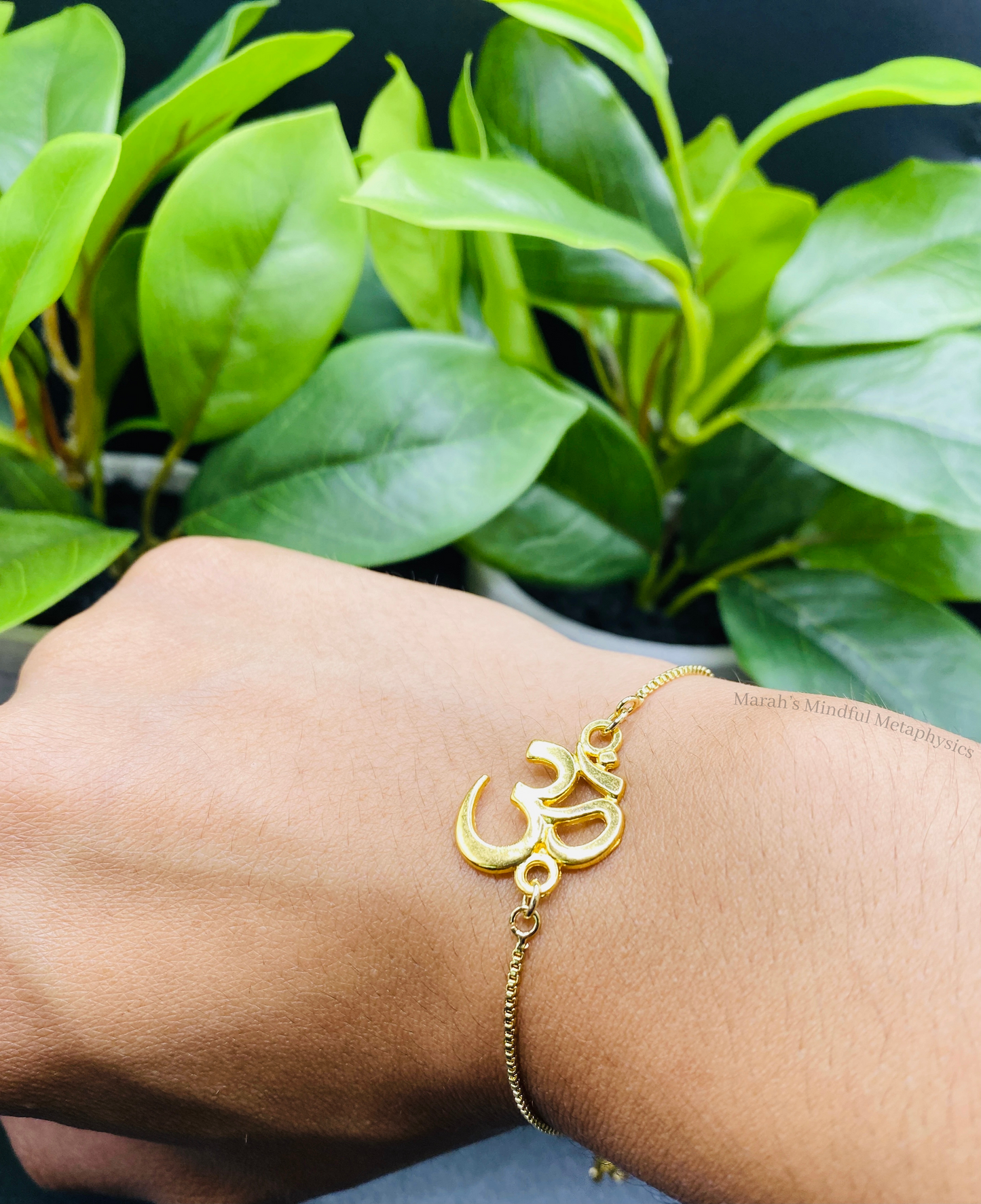 Adjustable Gold plated OM Bracelet