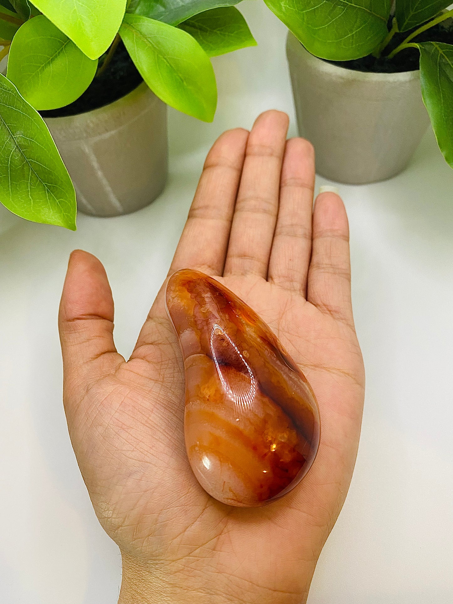 Carnelian Palm Stone