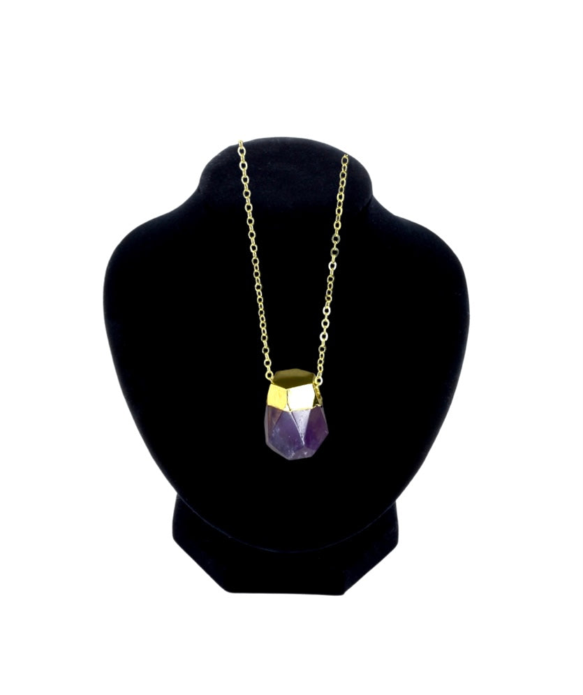 Faceted Amethyst Pendant Necklace